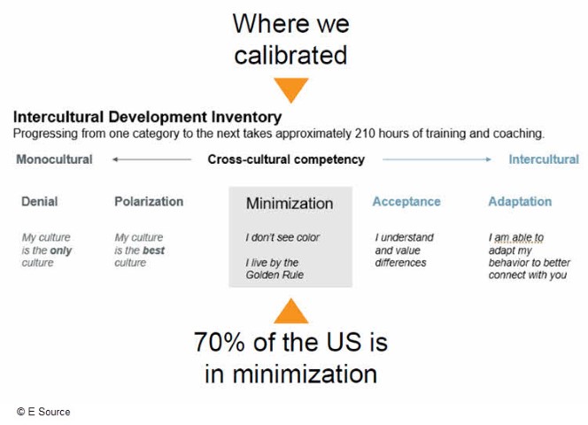 chart of the IDI spectrum showing where the E Source team falls based on their IDI results, which is in Minimization.